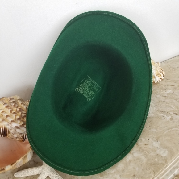 TALLY HO Vintage Wool Fedora Hat Hunter Green Octoberfest - Picture 9 of 12